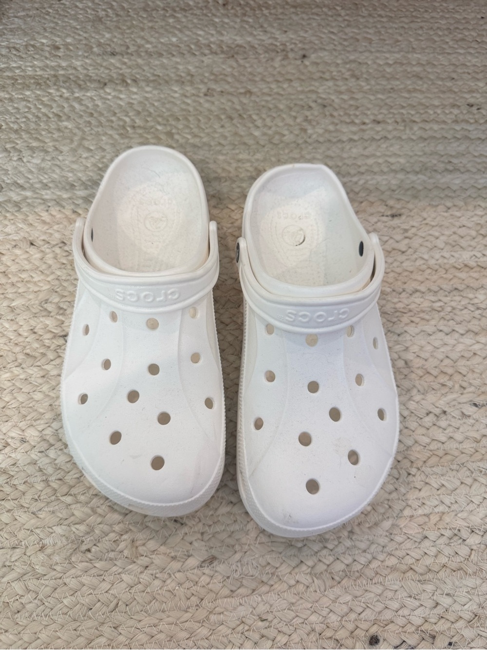 CROCS Kids White Classic Clogs with Heel Strap